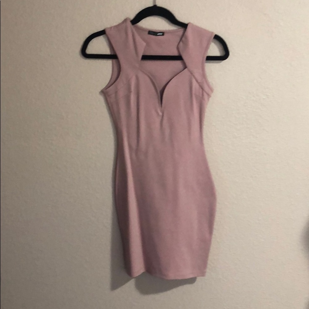 Blush fitted dress